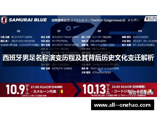 西班牙男足名称演变历程及其背后历史文化变迁解析 西班牙男足名称演变历程及其背后历史文化变迁解析