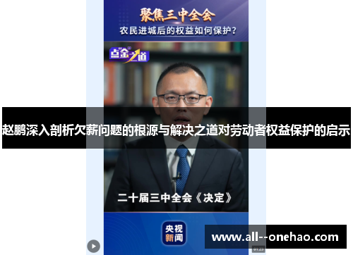 赵鹏深入剖析欠薪问题的根源与解决之道对劳动者权益保护的启示